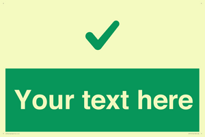 Custom green background, green tick sign